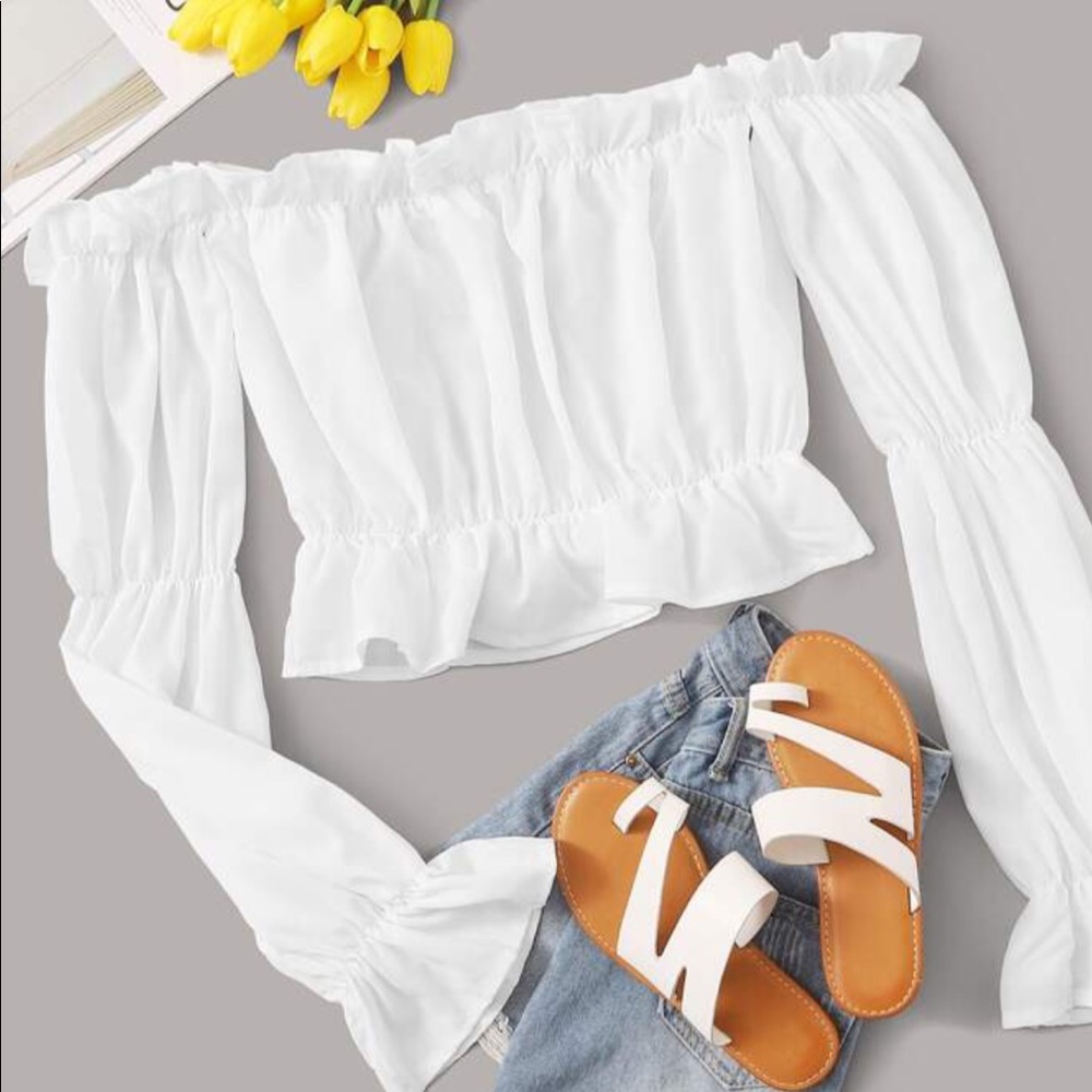 White blouse! Super cute for summer!